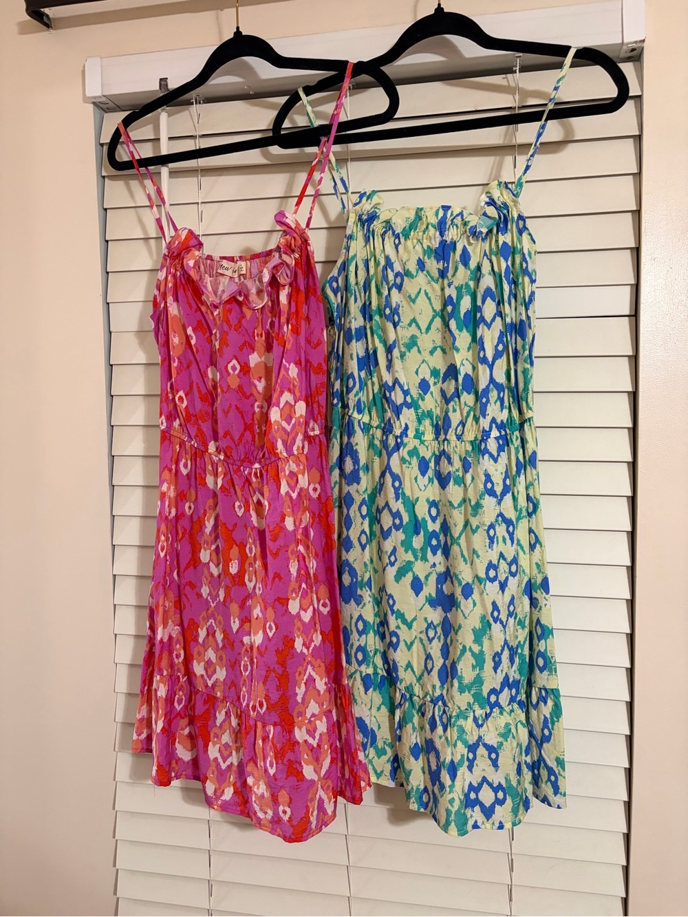 Geometric New In Print Mini Dress - Pink and Blue Options - Picture 1 of 3